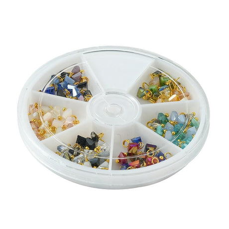 Elektropletterede Glas Vedhæng – Mix Farver (8mm) 90 stk. - Uniq Perler - 