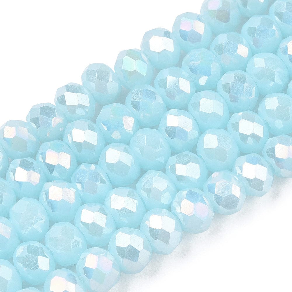 Elestroplatede Glasperler, Lys Blå, (2x3mm) - Uniq Perler - 111979