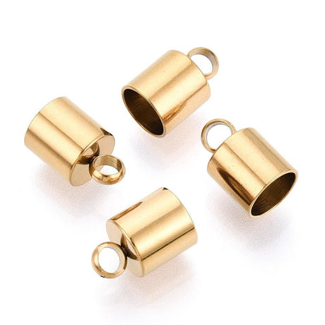 Endestykker/Endeafslutninger – Vandfast Rustfrit Stål (11mm, 4 stk.) - Uniq Perler - 122159