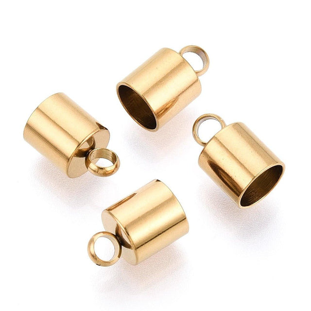 Endestykker/Endeafslutninger – Vandfast Rustfrit Stål (11mm, 4 stk.) - Uniq Perler - 122159