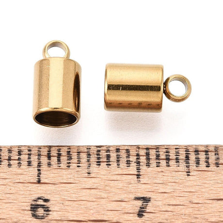Endestykker/Endeafslutninger – Vandfast Rustfrit Stål (8,5mm, 4 stk.) - Uniq Perler - 122161