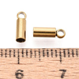 Endestykker/Endeafslutninger – Vandfast Rustfrit Stål (8,5x2,5mm, 4 stk.) - Uniq Perler - 122163