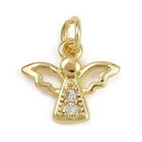 Engel Med Zirkonia - Langtidsholdbar Forgyldt (13x11,5mm) - Uniq Perler - 115809