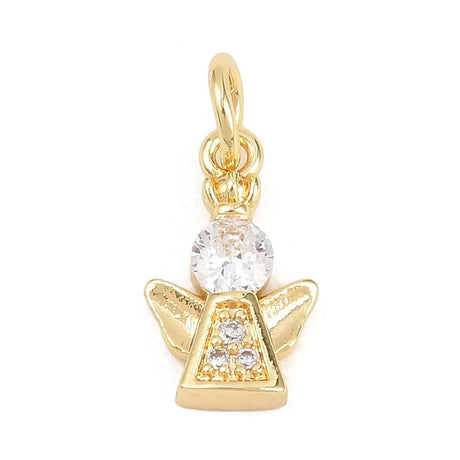 Engel Vedhæng Med Zirkonia – 18K Langtidsholdbar Forgyldt Messing - Uniq Perler - 120936