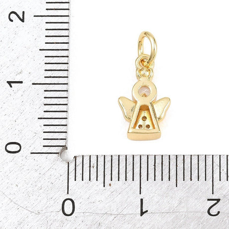 Engel Vedhæng Med Zirkonia – 18K Langtidsholdbar Forgyldt Messing - Uniq Perler - 120936