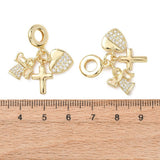 Engle Kors Hjerte Vedhæng Med Zirkonia – 18K Forgyldt Messing - Uniq Perler - 122506