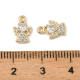 Engle med zirkonia sten, Forgyldt (str. 7x10x3,5 mm) 2 stk. - Uniq Perler - 