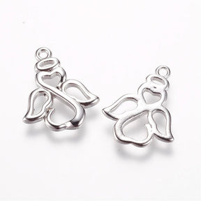 Engel Anhänger – Platinfarbenes Messing (16x14mm, 6 Stk) - Uniq Perler - 115959