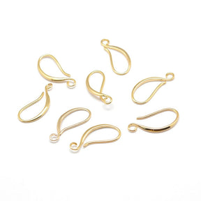 Einfacher Ohrhaken - 18K Vergoldet Langlebig, (21mm) - Uniq Perler - 848477