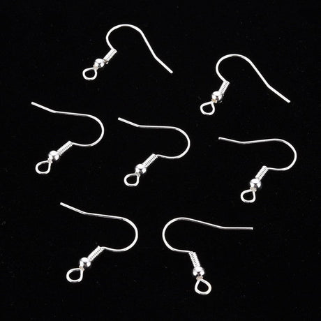 Enkel Ørekroge, Forsølvet Stål - Uniq Perler - 111983