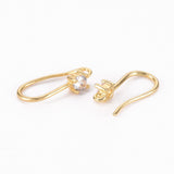 Enkel Ørekroge Med Zirkonia Sten, 18K Forgyldt, (17x3,5mm) - Uniq Perler - 139864