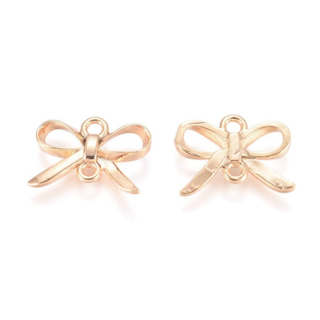 Enkel Sløjfe Mellemled, Forgyldt Messing, 10x14mm, 2 Stk - Uniq Perler - 933840