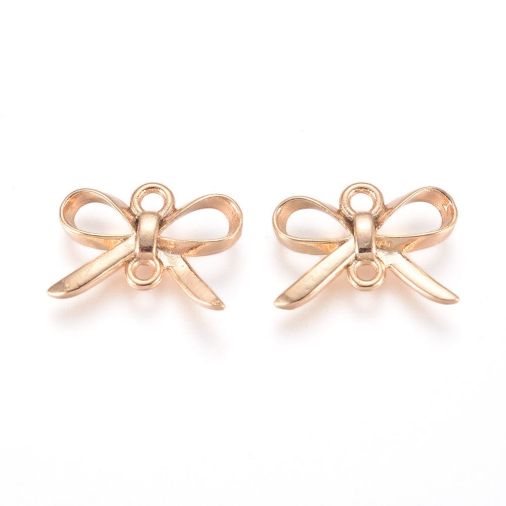 Enkel Sløjfe Mellemled, Forgyldt Messing, 10x14mm, 2 Stk - Uniq Perler - 933840