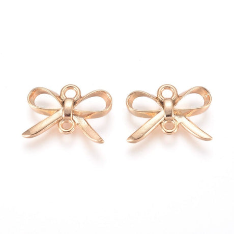 Enkel Sløjfe Mellemled, Forgyldt Messing, 10x14mm, 2 Stk - Uniq Perler - 933840