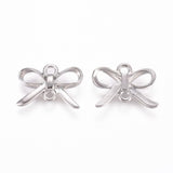 Enkel Sløjfe Mellemled, Platiniums Farvet Messing, 10x14mm, 2 Stk - Uniq Perler - 771847