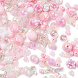 Enkelt perler og sæt Akryl perle mix, rosa nuancer, 100 gram