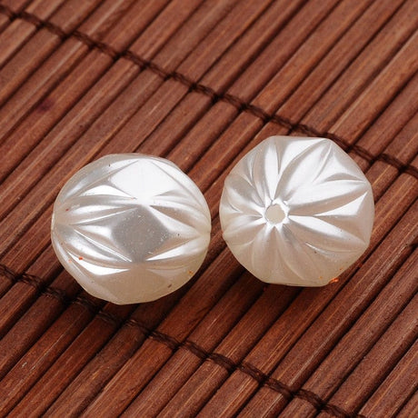 Enkelt perler og sæt Akryl perler med flot mønster, str. 14x13 mm, 10 stk.