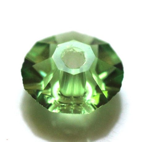 Enkelt perler og sæt Krystal Perler, Austrian Crystal, grøn, rondel form, str 6x3,5 mm, 10 stk.