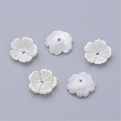 Enkelt perler og sæt Shell Perle blomst str. 12 mm, 4 stk.