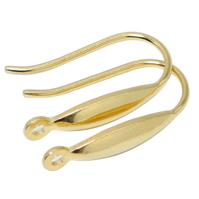 Enkle Ørekroge, 18K Forgyldt Sterling Sølv, 18x9x2mm - Uniq Perler - 0001489077