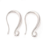 Simple Ear Hooks Coated With Sterling Silver, (19x2.5mm) - Uniq Perler - 1111490193