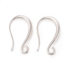 Einfache Ohrhaken Beschichtet Mit Sterling Silber, (19x2,5mm) - Uniq Perler - 1111490193