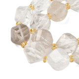 Facetterede Kvarts Perler – Twistformet Klar Krystal (10x9mm) - Uniq Perler - 115771