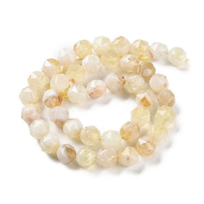 Faceted Star Cut Citrine Beads - (Yellow/Golden, 8.5x7.5mm) - Uniq Perler - 113151