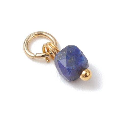 Facettierte Anhänger – Mix Edelsteine mit Vergoldet Stahlanhänger (10 Stk) - Uniq Perler - 