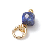 Facettierte Anhänger – Mix Edelsteine mit Vergoldet Stahlanhänger (10 Stk) - Uniq Perler - 