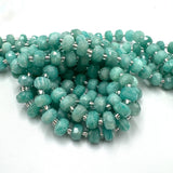 Facetteret Amazonit - Grønblå (6x8mm) - Uniq Perler - 681212