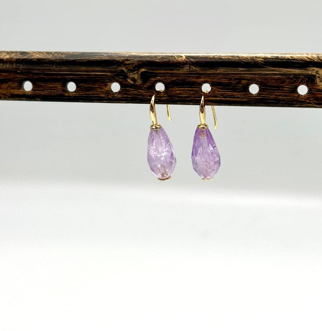 Facetteret Ametyst - Dråbe (8x15mm), 1 Stk - Uniq Perler - 112854