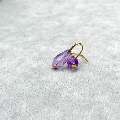 Facetteret Ametyst - Dråbe (8x15mm), 1 Stk - Uniq Perler - 112854