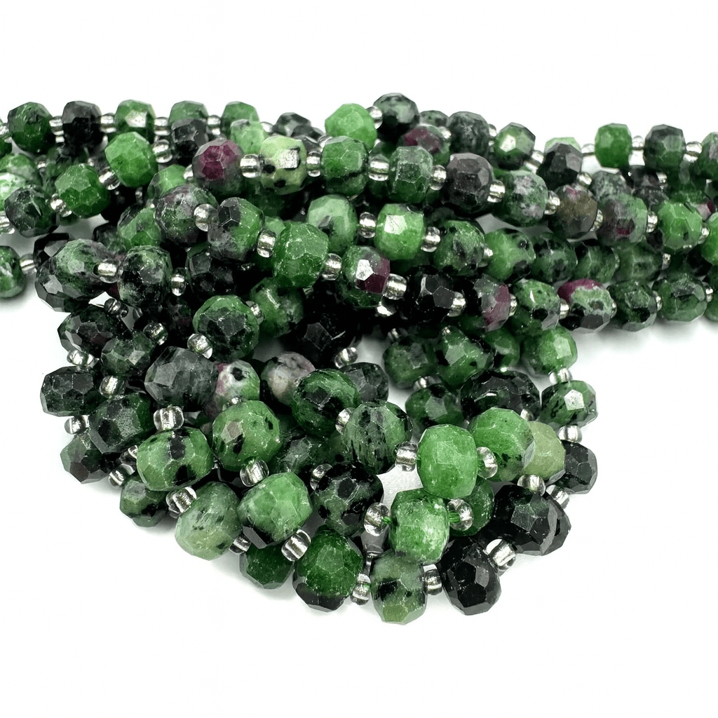 Facetteret Epidot - Grøn (6x8mm) - Uniq Perler - 212845