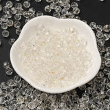 Facetteret Glasperler – Beige/Klar (6x5,5mm, 20 stk.) - Uniq Perler - 113947