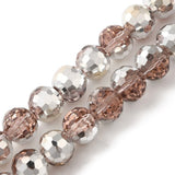 Facetteret Glasperler, Elektroplatede, 8mm - Uniq Perler - 113554