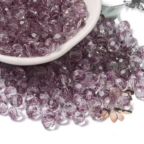 Faceted Glass Beads, Transparent Bordeaux, (6x5.5mm), 20 pcs. - Uniq Perler - 113948