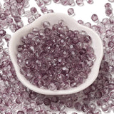 Facetteret Glasperler, Transparent Bordeaux, (6x5,5mm), 20 stk. - Uniq Perler - 113948