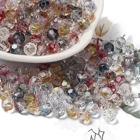 Faceted Glass Beads, Transparent Color Mix, (6x5.5mm), 20 pcs. - Uniq Perler - 113950