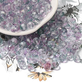 Faceted Glass Beads, Transparent Purple, (6x5.5) mm, 20 pcs. - Uniq Perler - 113949