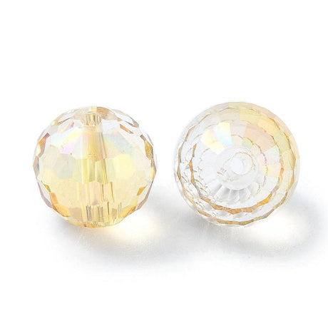 Facetteret Glasperler,(10x9mm, 10 Stk.) - Uniq Perler - 114124