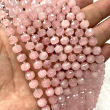 Facetteret Rosakvarts – Rondel (6x8mm) - Uniq Perler - 10089