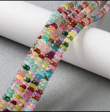 Farvemix Rondel Perler, Jade, Jaspis & Syntetisk Malakit, (4 - 4,5x2,5mm) - Uniq Perler - 831840