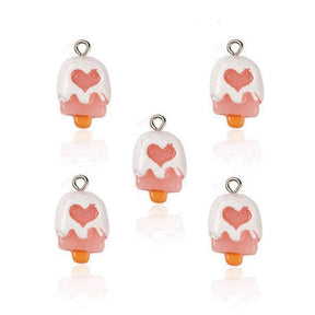 Colorful Resin Ice Pendant, 22x12mm, 4 pcs. - Uniq Perler - 813994