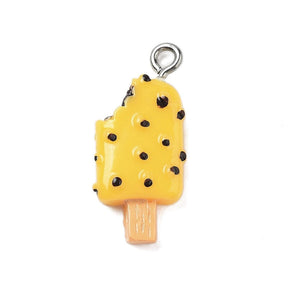 Colorful Resin Ice Pendant, (24x11mm, 4 pcs.) - Uniq Perler - 414171