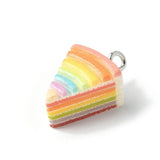 Farverige Resin Kage Vedhæng, 19x12mm, 4 stk. - Uniq Perler - 114606