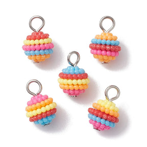Colorful Resin Pendants, (10x15mm, 8 pcs.) - Uniq Perler - 326024