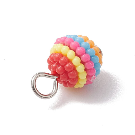 Farverige Resin Vedhæng, (10x15mm, 8 stk.) - Uniq Perler - 326024