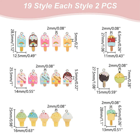 Farverige Resin Vedhæng I Mix Modeller Og Størrelser, (38 Dele) - Uniq Perler - 546356