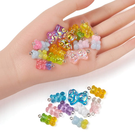 Farverige Resin Vedhæng – Mix Modeller & Størrelser, 36 Dele - Uniq Perler - 179876